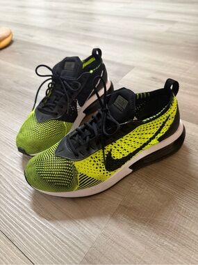 Nike Air Max Flyknit Running Shoes in Volt Black